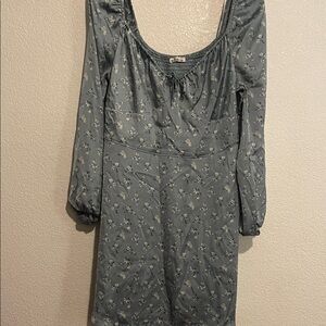 Hollister Long Sleeve Floral Dress in Blue